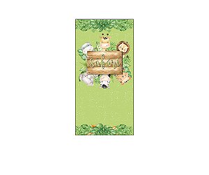 Painel De Festa Vertical 1,00 x 2,00 - Animais no Safari 040
