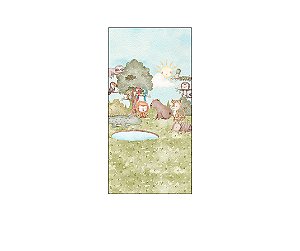 Painel De Festa Vertical 1,00 x 2,00 - Fauna Brasileira Capivara Aquarela 045