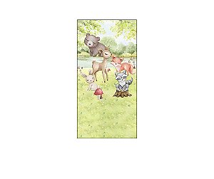 Painel De Festa Vertical 1,00 x 2,00 - Animais Bosque Aquarela 051