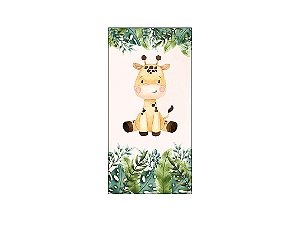 Painel De Festa Vertical 1,00 x 2,00 - Safari Girafinha com Folhas 058