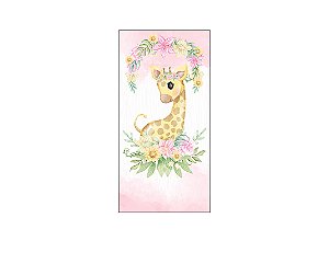 Painel De Festa Vertical 1,00 x 2,00 - Safari Girafinha Floral 059