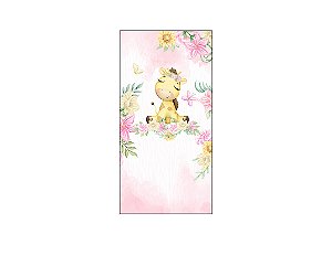 Painel De Festa Vertical 1,00 x 2,00 - Safari Girafinha Cute Floral 060