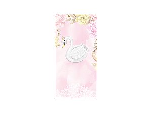 Painel De Festa Vertical 1,00 x 2,00 - Safari Cisne Floral Rosa 067