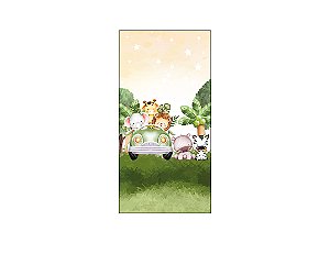 Painel De Festa Vertical 1,00 x 2,00 - Safari Aquarela Clean 084