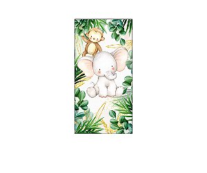Painel De Festa Vertical 1,00 x 2,00 - Safari Animais Baby Cute 087
