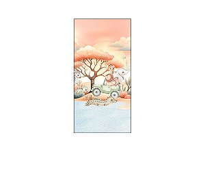 Painel De Festa Vertical 1,00 x 2,00 - Amanhecer Safari Aquarela 099