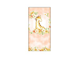Painel De Festa Vertical 1,00 x 2,00 - Safari Girafinha Floral 100