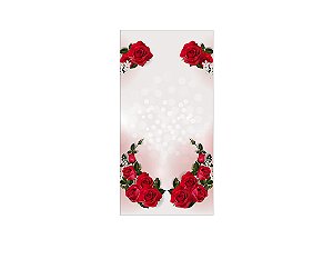Painel De Festa Vertical 1,00 x 2,00 - Noivado Rosas Vermelhas 002