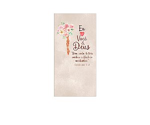 Painel De Festa Vertical 1,00 x 2,00 - Eu Amo Você & Deus Rosa e Branco 036
