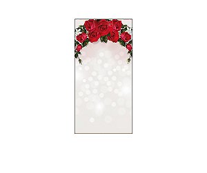Painel De Festa Vertical 1,00 x 2,00 - Rosas Vermelhas 041