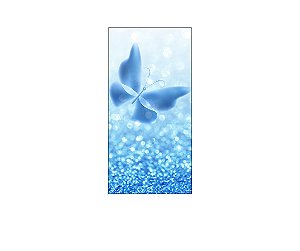 Painel De Festa Vertical 1,00 x 2,00 - Borboleta Azul Efeito Glitter 001