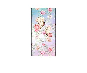 Painel De Festa Vertical 1,00 x 2,00 - Borboleta Bege e Rosa 002