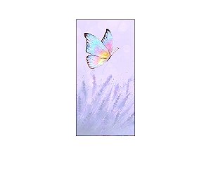 Painel De Festa Vertical 1,00 x 2,00 - Borboleta e Flores de Lavanda 016
