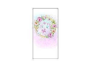 Painel De Festa Vertical 1,00 x 2,00 - Borboletas Frame Floral Aquarela 020