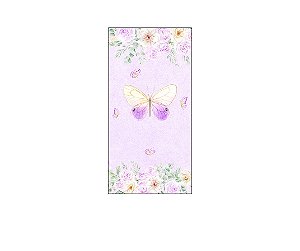 Painel De Festa Vertical 1,00 x 2,00 - Borboleta Bege e Lilás 024