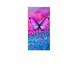 Painel De Festa Vertical 1,00 x 2,00 - Borboletas Azul e Rosa Efeito Brilhos 026