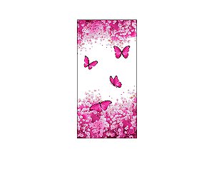 Painel De Festa Vertical 1,00 x 2,00 - Borboletas Pink Floral 033