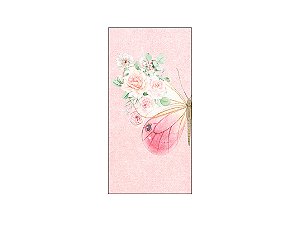 Painel De Festa Vertical 1,00 x 2,00 - Borboletas Rosa Suave 043