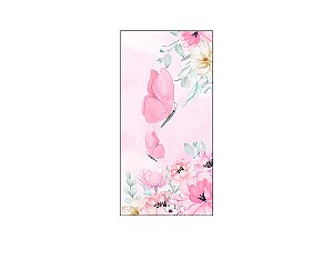 Painel De Festa Vertical 1,00 x 2,00 - Borboleta Rosa no Campo 047