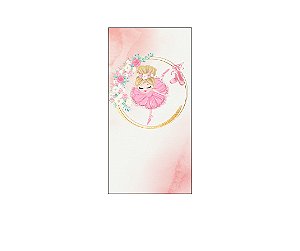 Painel De Festa Vertical 1,00 x 2,00 - Bailarina Frame Dourado Floral 020