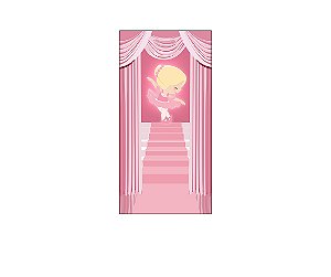 Painel De Festa Vertical 1,00 x 2,00 - Bailarina Cute Dançando Rosa 023