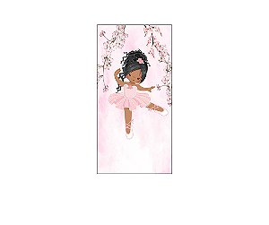 Painel De Festa Vertical 1,00 x 2,00 - Bailarina Rosa Aquarela 030