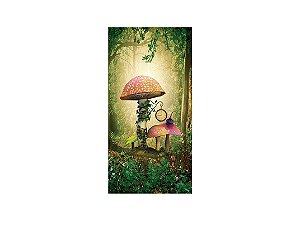 Painel De Festa Vertical 1,00 x 2,00 - Bosque com Cogumelos 004