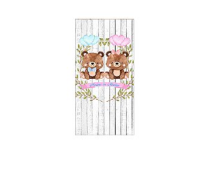 Painel De Festa Vertical 1,00 x 2,00 - Bosque Ursinhos Cute 008