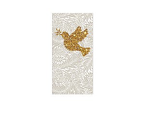 Painel De Festa Vertical 1,00 x 2,00 - Batizado Espirito Santo Bege com Douradas 009