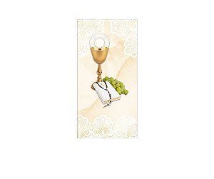 Painel De Festa Vertical 1,00 x 2,00 - Primeira Eucaristia Bege 013