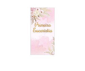 Painel De Festa Vertical 1,00 x 2,00 - Primeira Eucaristia Rosa 017