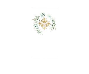 Painel De Festa Vertical 1,00 x 2,00 - Batizado Crisma Folhagens com Dourado 047