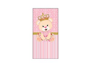 Painel De Festa Vertical 1,00 x 2,00 - Chá de Bebê Ursa Princesa Rosa 004