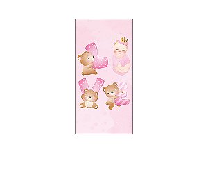 Painel De Festa Vertical 1,00 x 2,00 - Chá de Bebê Ursinha Rosa 007