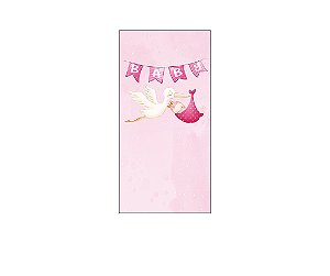 Painel De Festa Vertical 1,00 x 2,00 - Chá de Bebê Baby Rosa 018