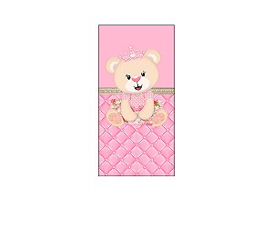 Painel De Festa Vertical 1,00 x 2,00 - Chá de Bebê Ursinha Rosa 020