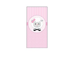 Painel De Festa Vertical 1,00 x 2,00 - Chá de Bebê Ovelinha Cute Rosa 034