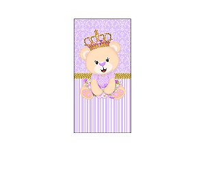 Painel De Festa Vertical 1,00 x 2,00 - Chá de Bebê Ursa Princesa Lilás 040