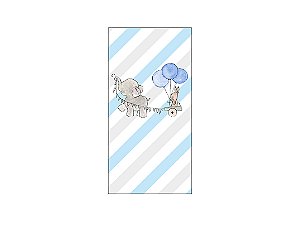 Painel De Festa Vertical 1,00 x 2,00 - Chá de Bebê Elefantinho Azul 045
