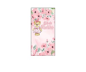 Painel De Festa Vertical 1,00 x 2,00 - Chá de Fraldas Ursa Rosa 053