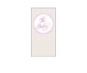 Painel De Festa Vertical 1,00 x 2,00 - Chá de Bebê Oh Baby Rosa 060