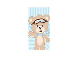 Painel De Festa Vertical 1,00 x 2,00 - Chá de Bebê Urso Aviador Cute 063