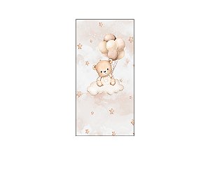Painel De Festa Vertical 1,00 x 2,00 - Chá de Bebê Bege Urso Baloeiro 075