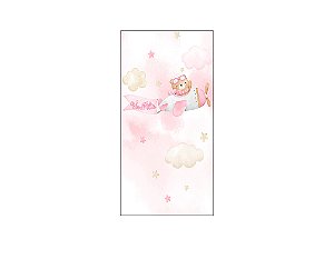 Painel De Festa Vertical 1,00 x 2,00 - Chá de Bebê Ursinha Aviadora Cute 085