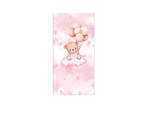 Painel De Festa Vertical 1,00 x 2,00 - Ursinha de Pelúcia Rosa 109
