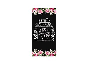 Painel De Festa Vertical 1,00 x 2,00 - Chá de Casa Nova Floral Rosa 004