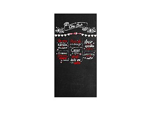 Painel De Festa Vertical 1,00 x 2,00 - Chá Bar Preto e Vermelho 014