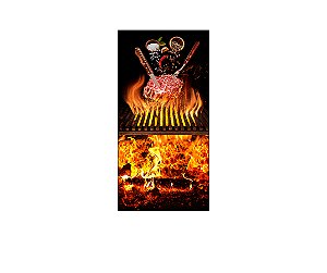 Painel De Festa Vertical 1,00 x 2,00 - Churrasco em Brasas 007
