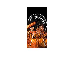 Painel De Festa Vertical 1,00 x 2,00 - Churrasco Realista 012