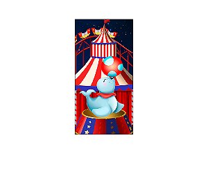 Painel De Festa Vertical 1,00 x 2,00 - Circo Vermelho Estrelado 010